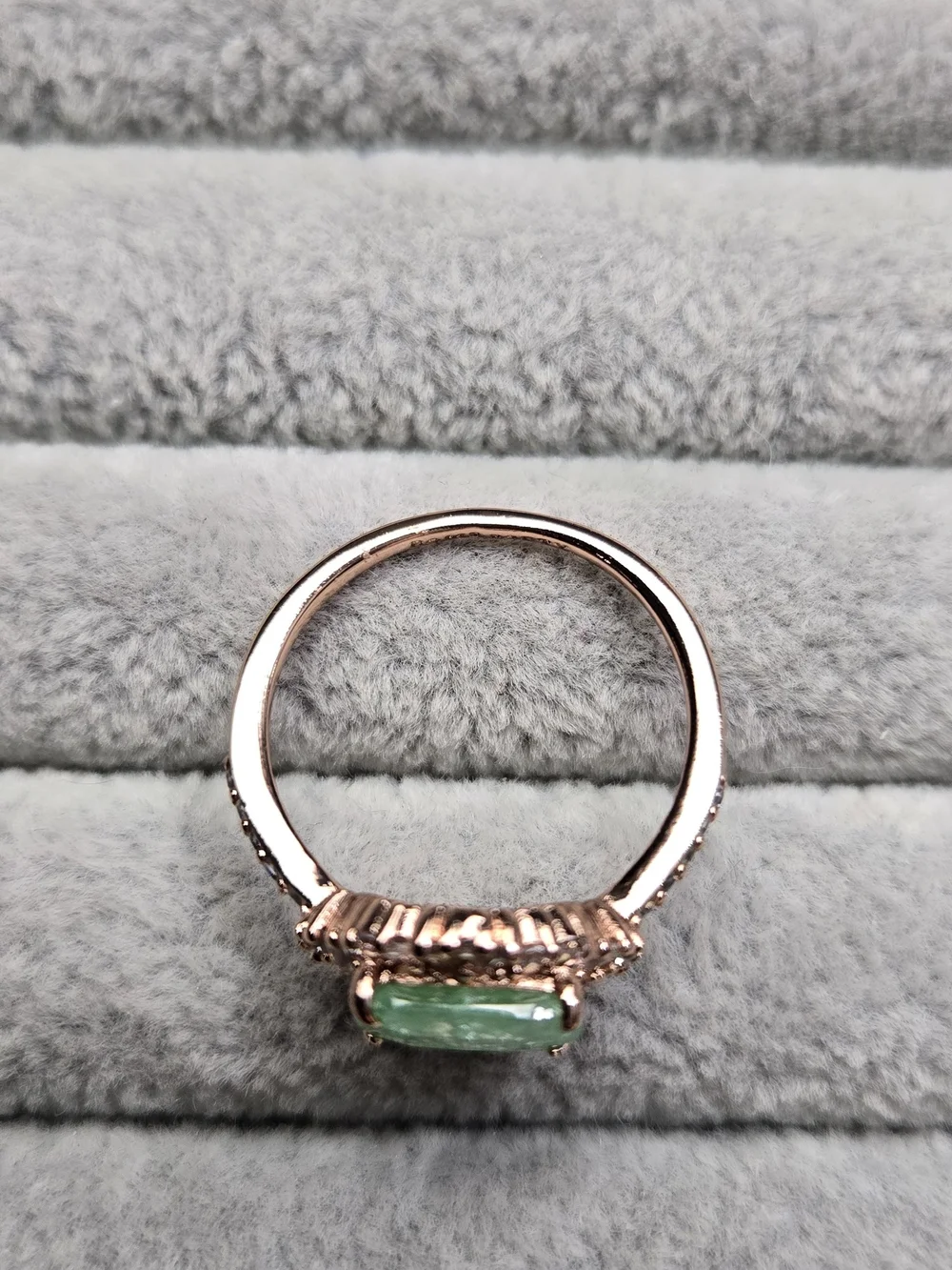 Size 8 Turquoise Ice Crystal Rose Gold Plated Bomb Party Ring
